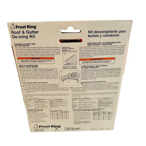 Frost King RC60 Roof & Gutter De-Icing Kit 120v 60 Feet NEW - Picture 2 of 4